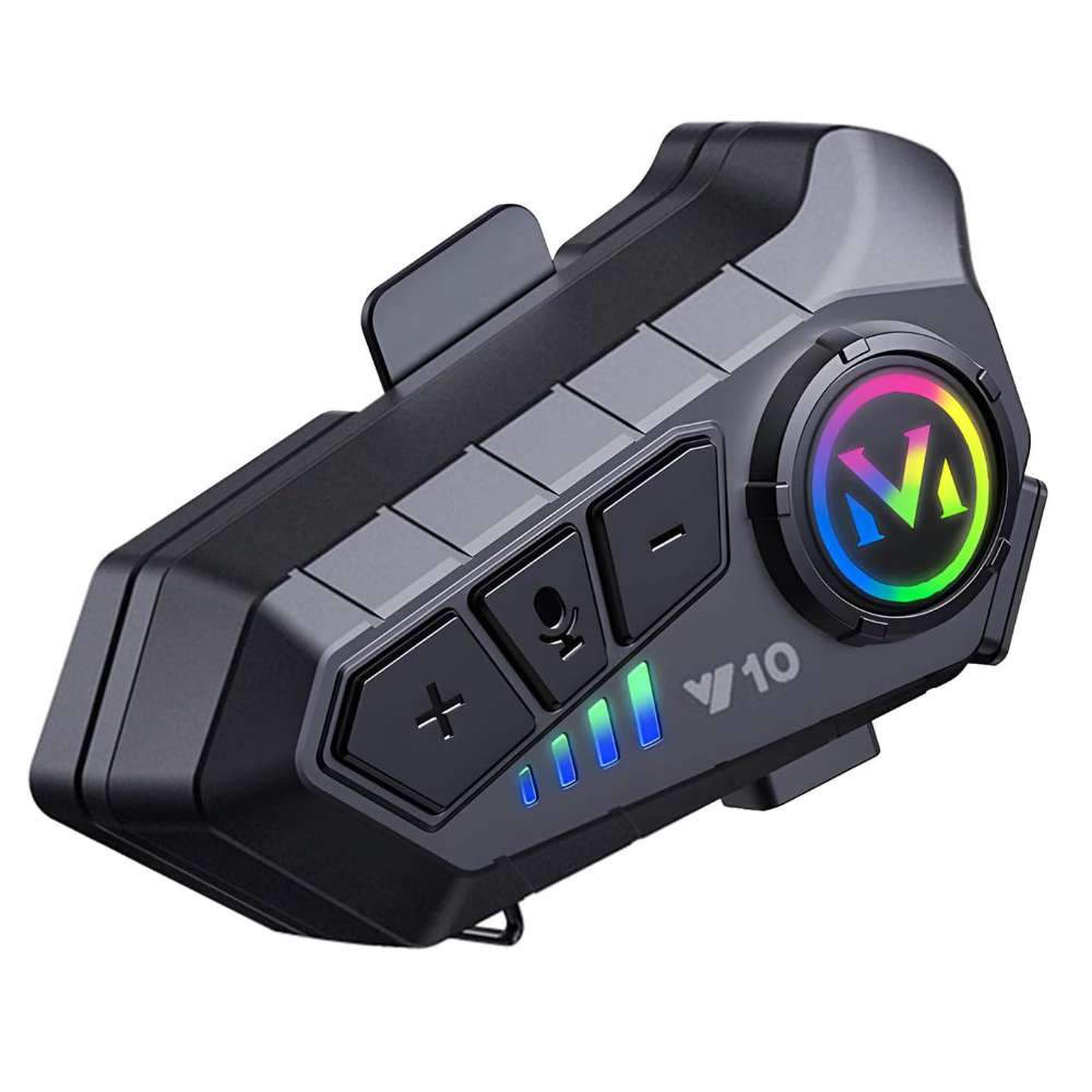 Y10 Motorcycle Helmet Bluetooth Headset - Bluetooth 5.3 Smart Noise Reduction - IPX6 Waterproof HiFi Headphones